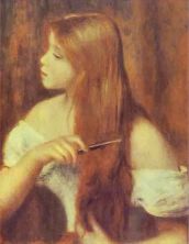 Haga click para ver la imagen ampliada young girl combing her hair.jpg